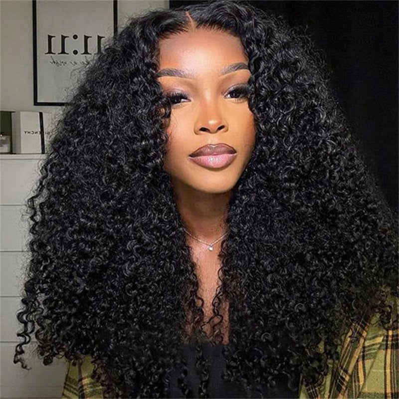 Perismoda 4x4 Lace Closure Wig Kinky Curly HD Lace Wigs Pre Plucked Human Hair 250% Density